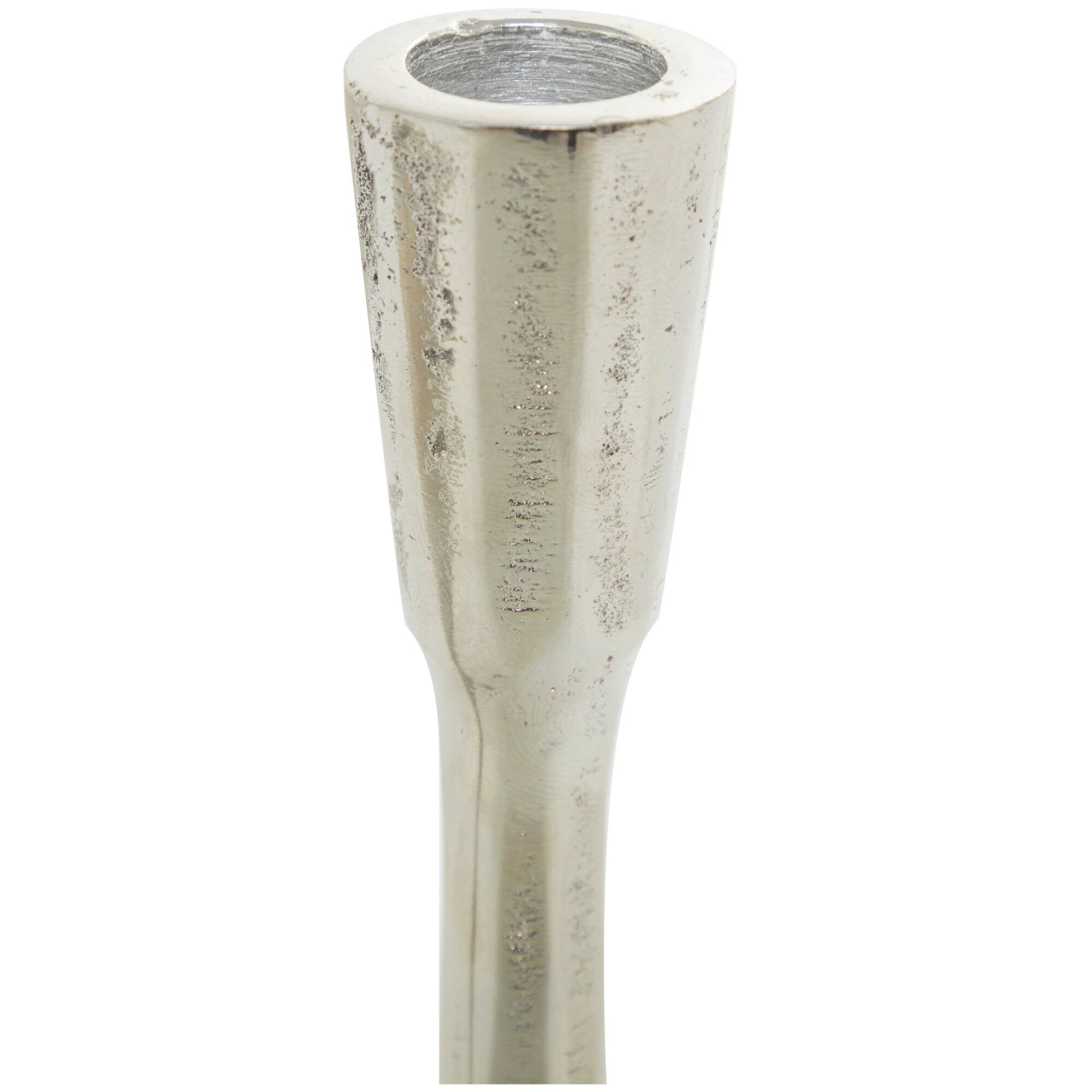 Silver Aluminum Tapered Candle Holder Set